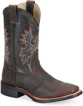 Tan Crazy Horse Double H Boot 11 Inch Square Toe Roper
